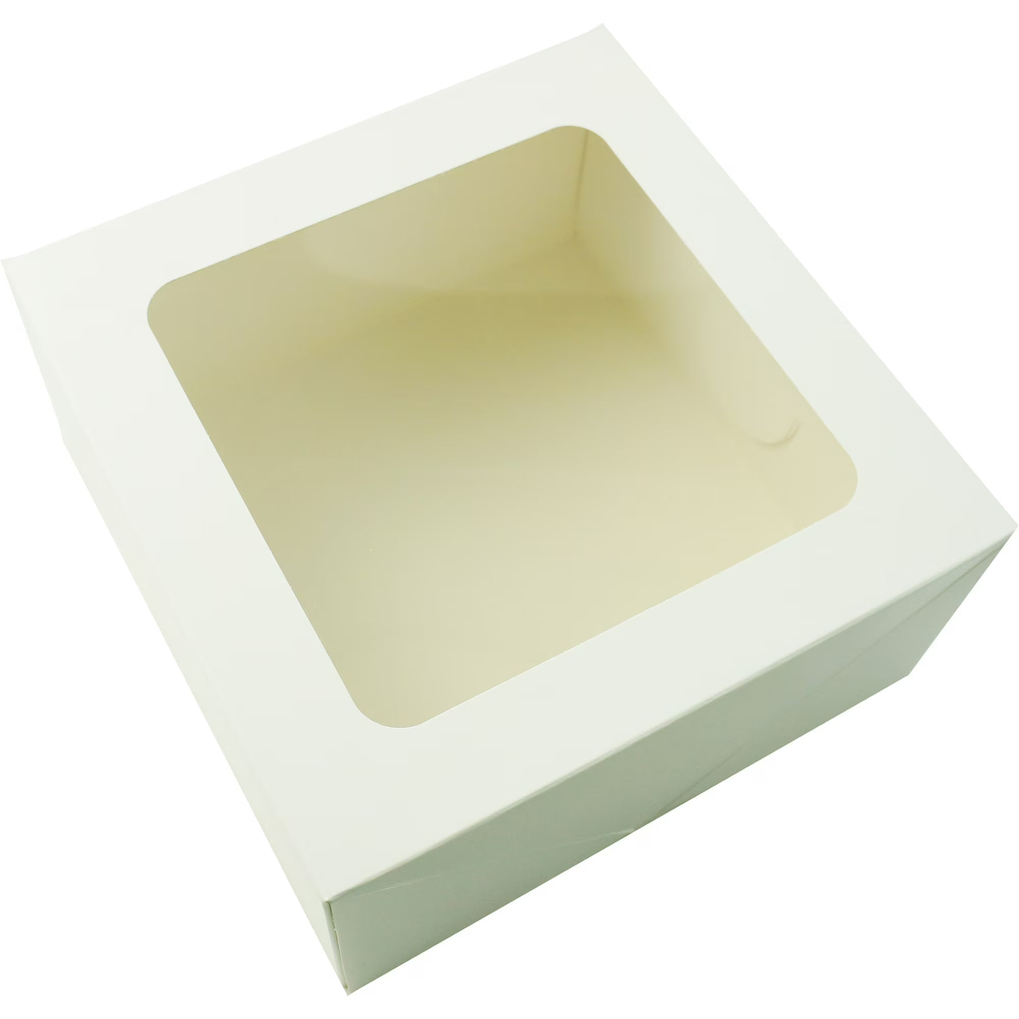 8" x 8" x 4" White Cakes Boxes with Windows, 3 Count